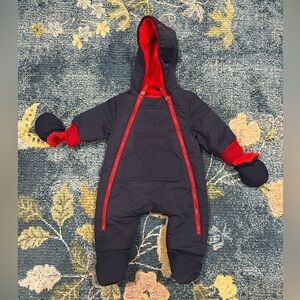 Urban Republic Navy and Red 3mo Footie snow suit